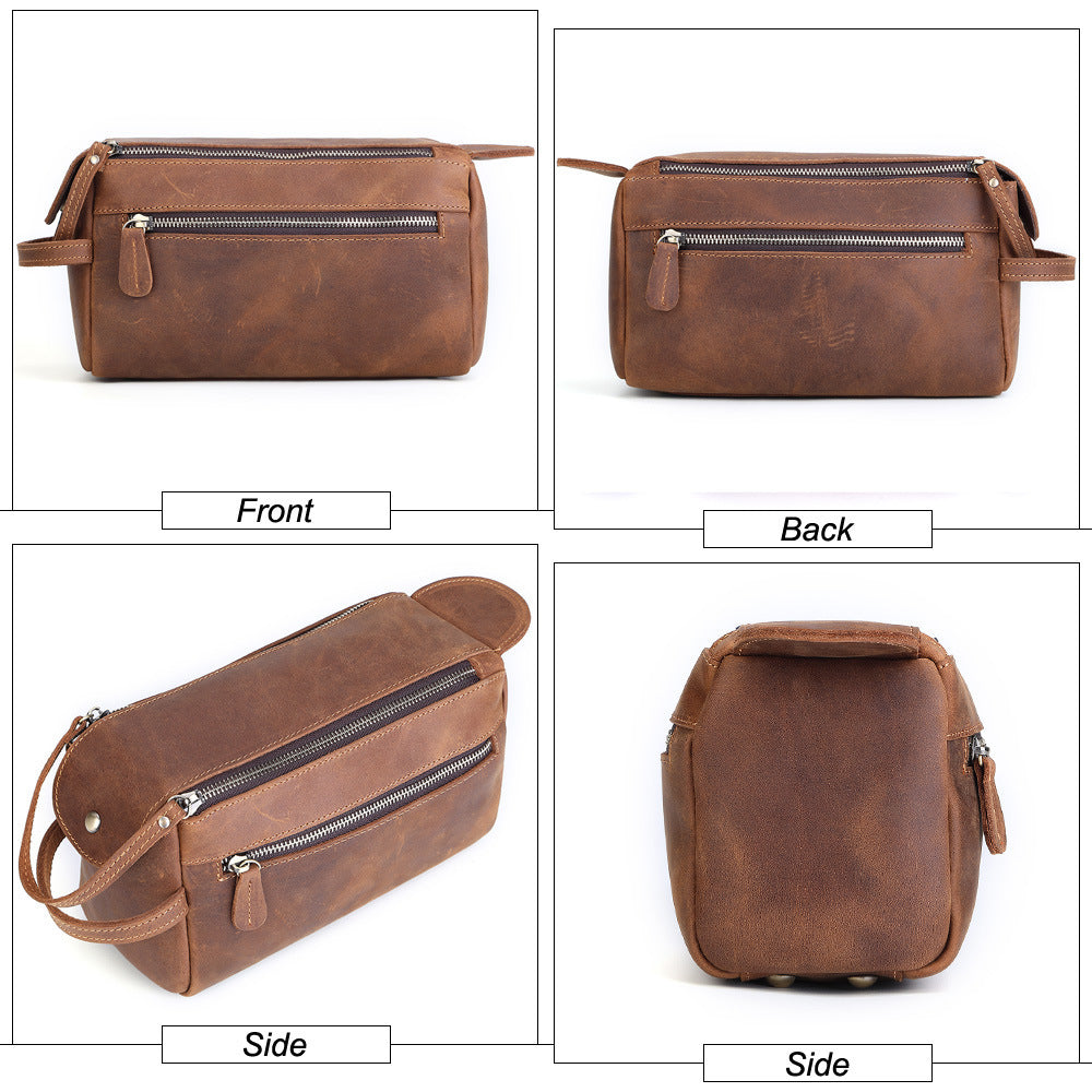 Crazy Horse Leather Bag - Multifunctional Casual Fashion Storage Solution - ArtOm_farm™ LEATHER 