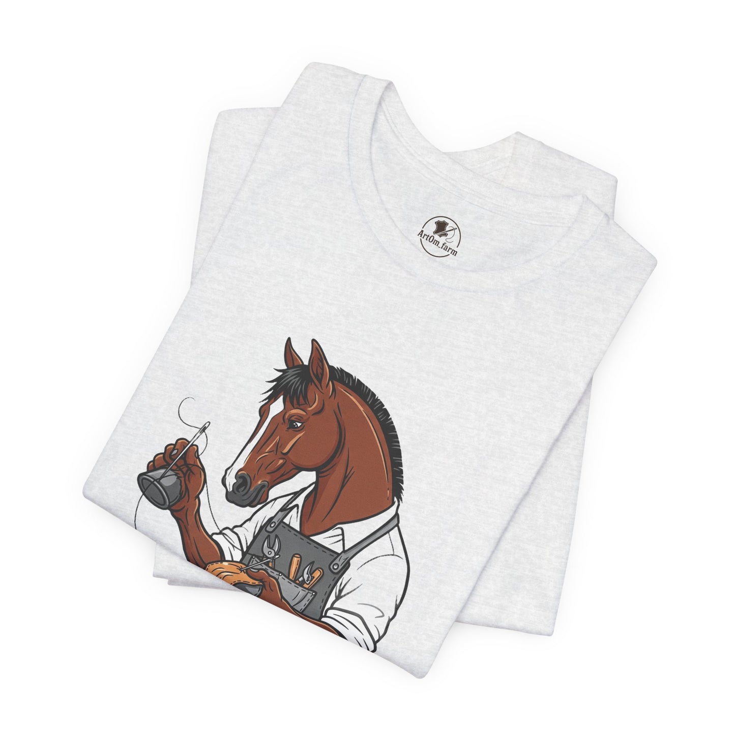 Equestrian Unisex Tee - Funny Horse Shirt for Animal Enthusiasts, Perfect Gift for Horse Lovers - ArtOm_farm™ LEATHER