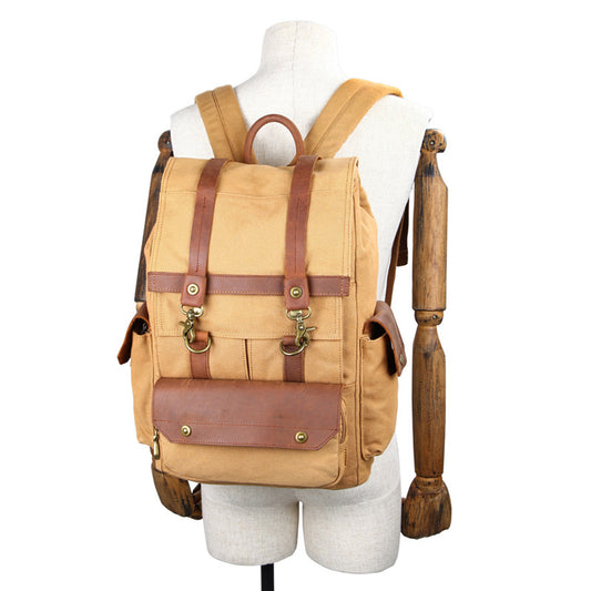 Seven Colors Vintage Crazy Horse Leather Bag - Cotton Canvas Style - ArtOm_farm™ LEATHER 