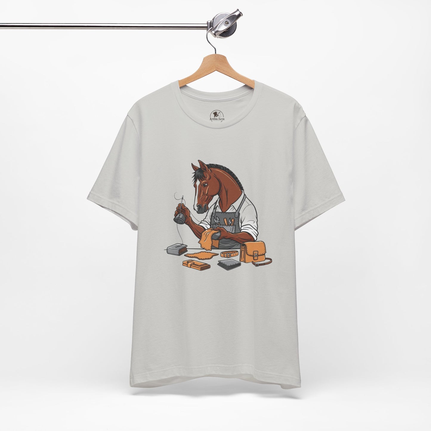 Equestrian Unisex Tee - Funny Horse Shirt for Animal Enthusiasts, Perfect Gift for Horse Lovers - ArtOm_farm™ LEATHER 