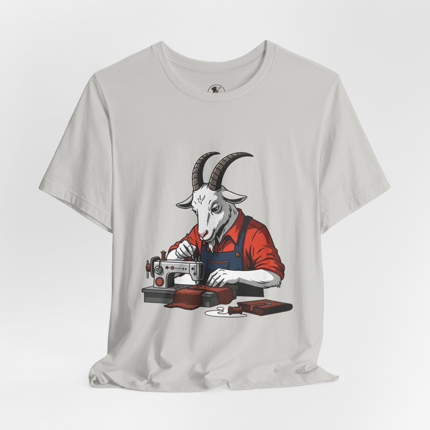 Creative Goat Tailor Tee - Funny Graphic Shirt for Crafters and Art Lovers, Unique Gift for Casual Wear - ArtOm_farm™ LEATHER 