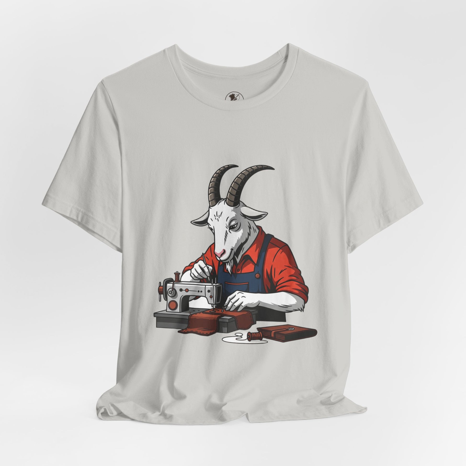 Creative Goat Tailor Tee - Funny Graphic Shirt for Crafters and Art Lovers, Unique Gift for Casual Wear - ArtOm_farm™ LEATHER 