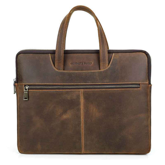 Retro Leather Laptop Bag - Crazy Horse Leather Design