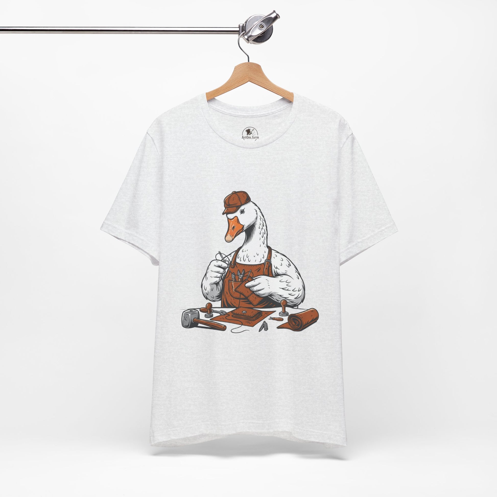 Creative Duck Artisan Tee - Unisex Graphic T-Shirt, Unique Gift for Crafters, Fun Animal Shirt, Artisan Duck Tee - ArtOm_farm™ LEATHER