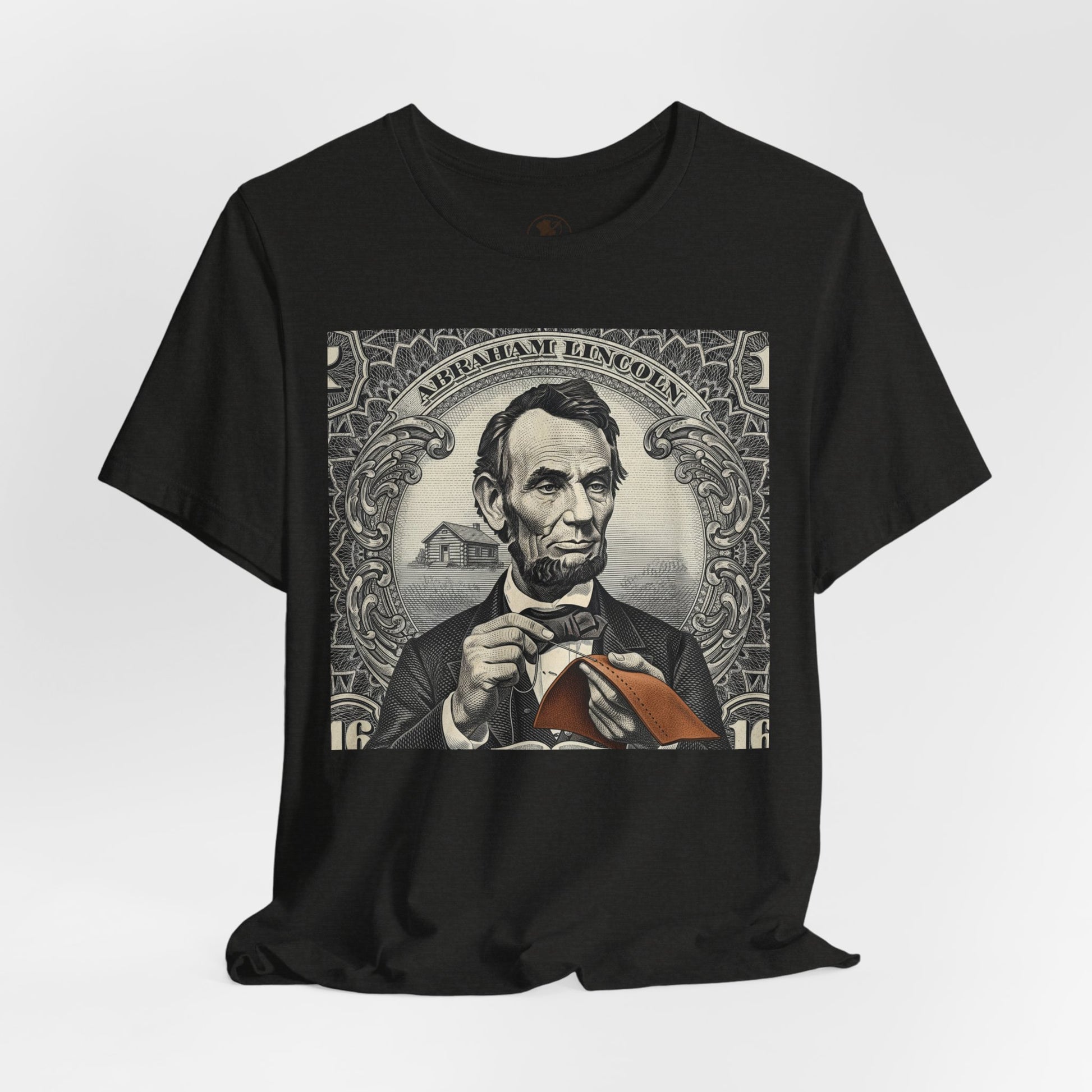Abraham Lincoln T-Shirt - Vintage Graphic Unisex Tee for History Lovers, Educational Casual Wear, Patriotic Gift - ArtOm_farm™ LEATHER 