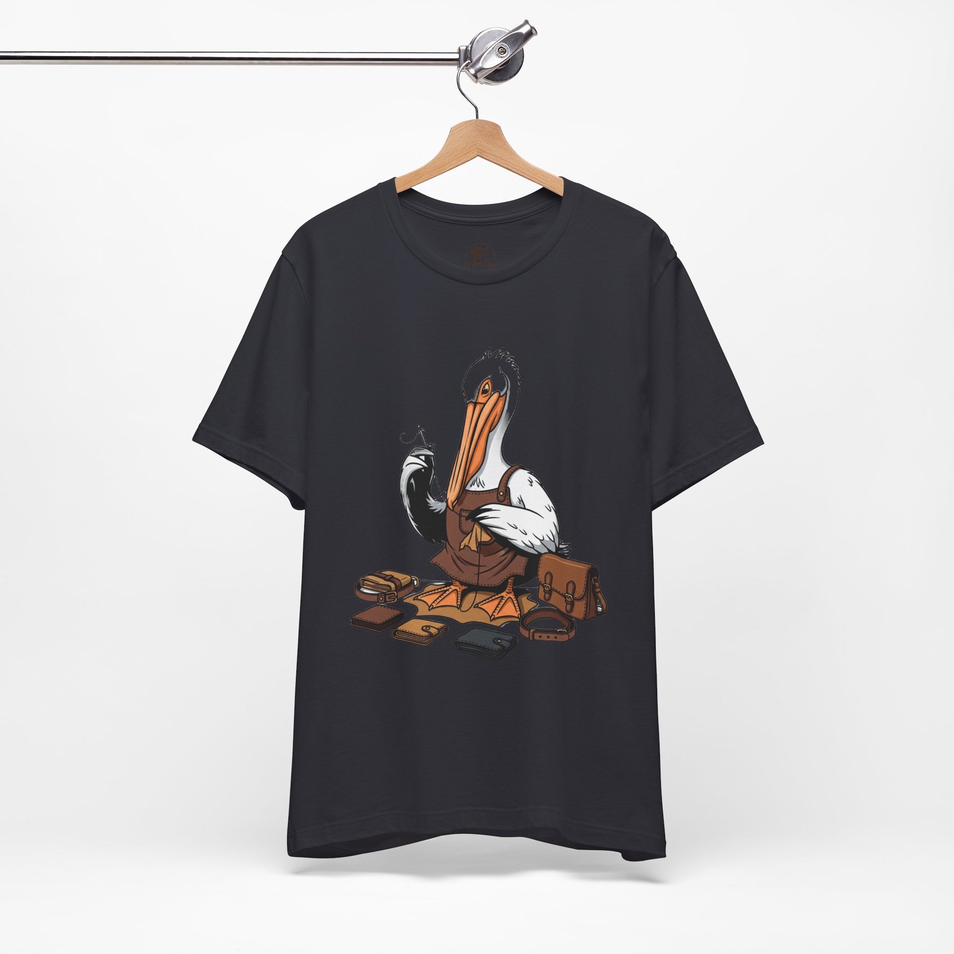 Whimsical Pelican Tee - Fun Beach T-Shirt for Casual Summer Style and Nature Lovers - ArtOm_farm™ LEATHER 