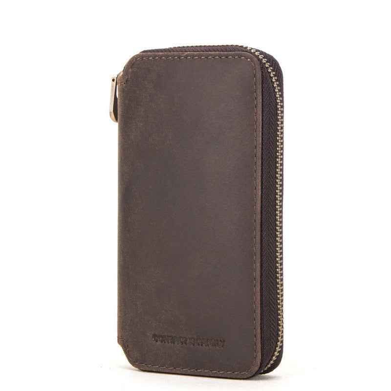 Retro Leather Watch Bag - Premium Crazy Horse Leather Craftsmanship