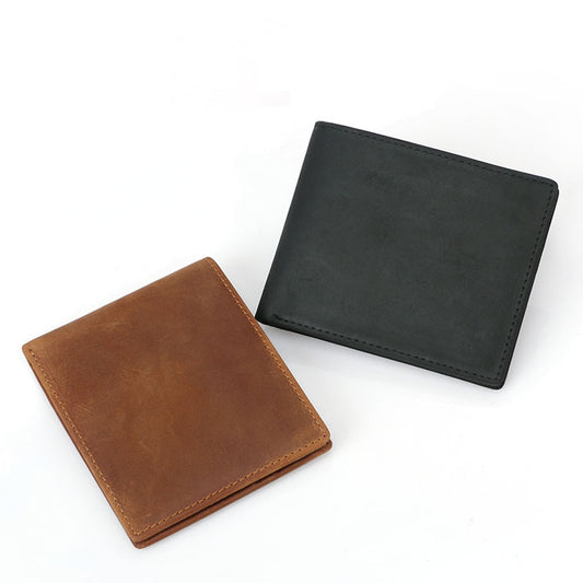 Men's Crazy Horse Leather Wallet - Durable and Stylish Accessory for Every Man - ArtOm_farm™ LEATHER 
