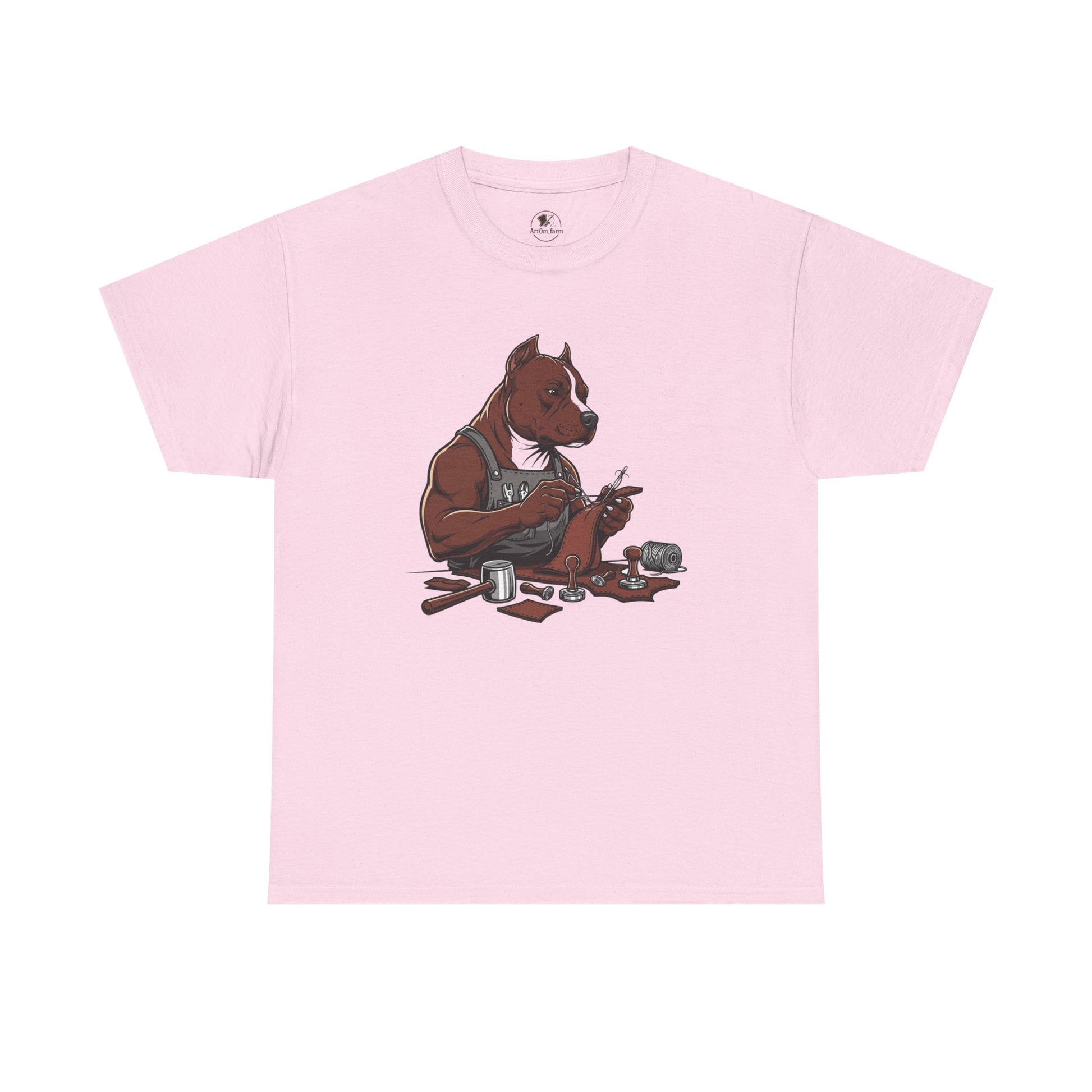 Artistic Dog Lover Tee - Casual Graphic T-Shirt for Pet Owners, Ideal Gift for Birthdays and Holidays - ArtOm_farm™ LEATHER