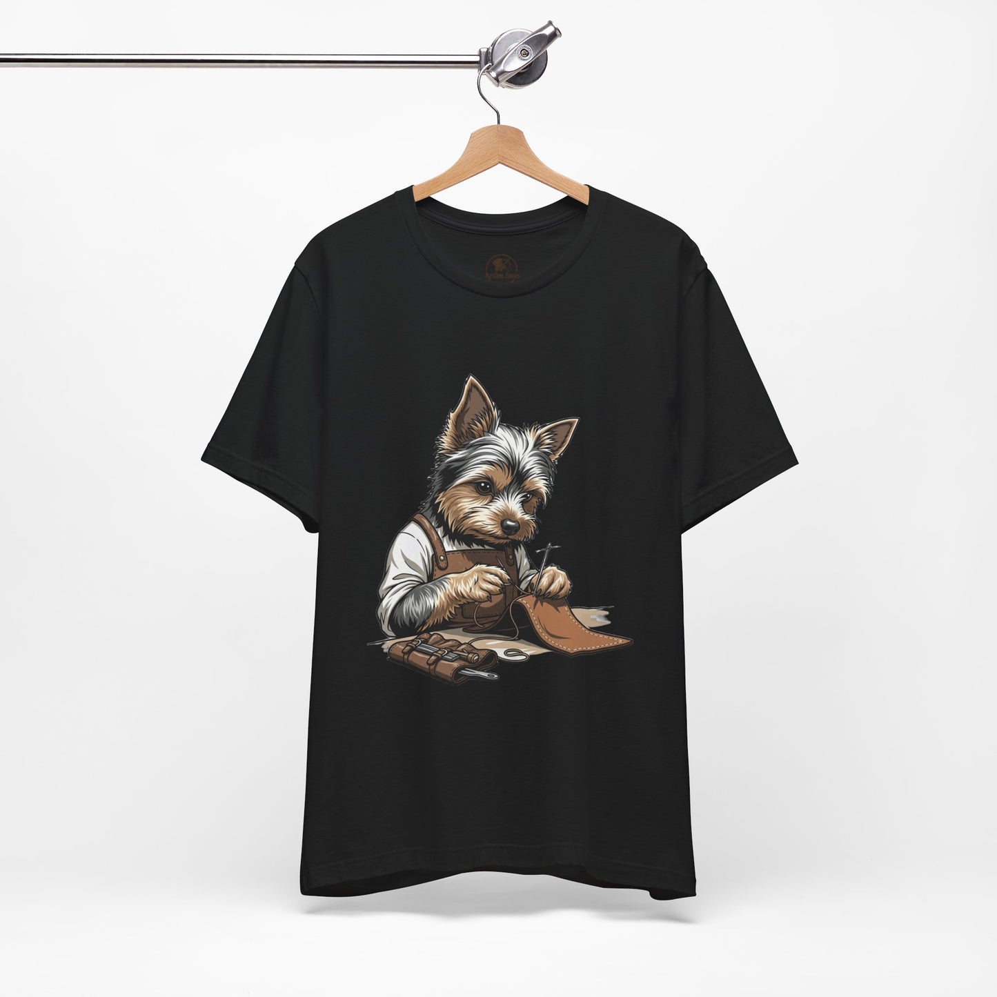 Crafty Canine T-Shirt, Funny Dog Lover Gift, Cute Animal Tee for Pet Owners, Casual Wear for Artisan Friends - ArtOm_farm™ LEATHER 