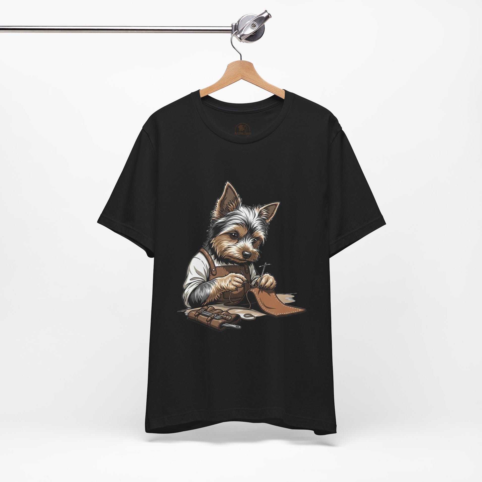 Crafty Canine T-Shirt, Funny Dog Lover Gift, Cute Animal Tee for Pet Owners, Casual Wear for Artisan Friends - ArtOm_farm™ LEATHER 