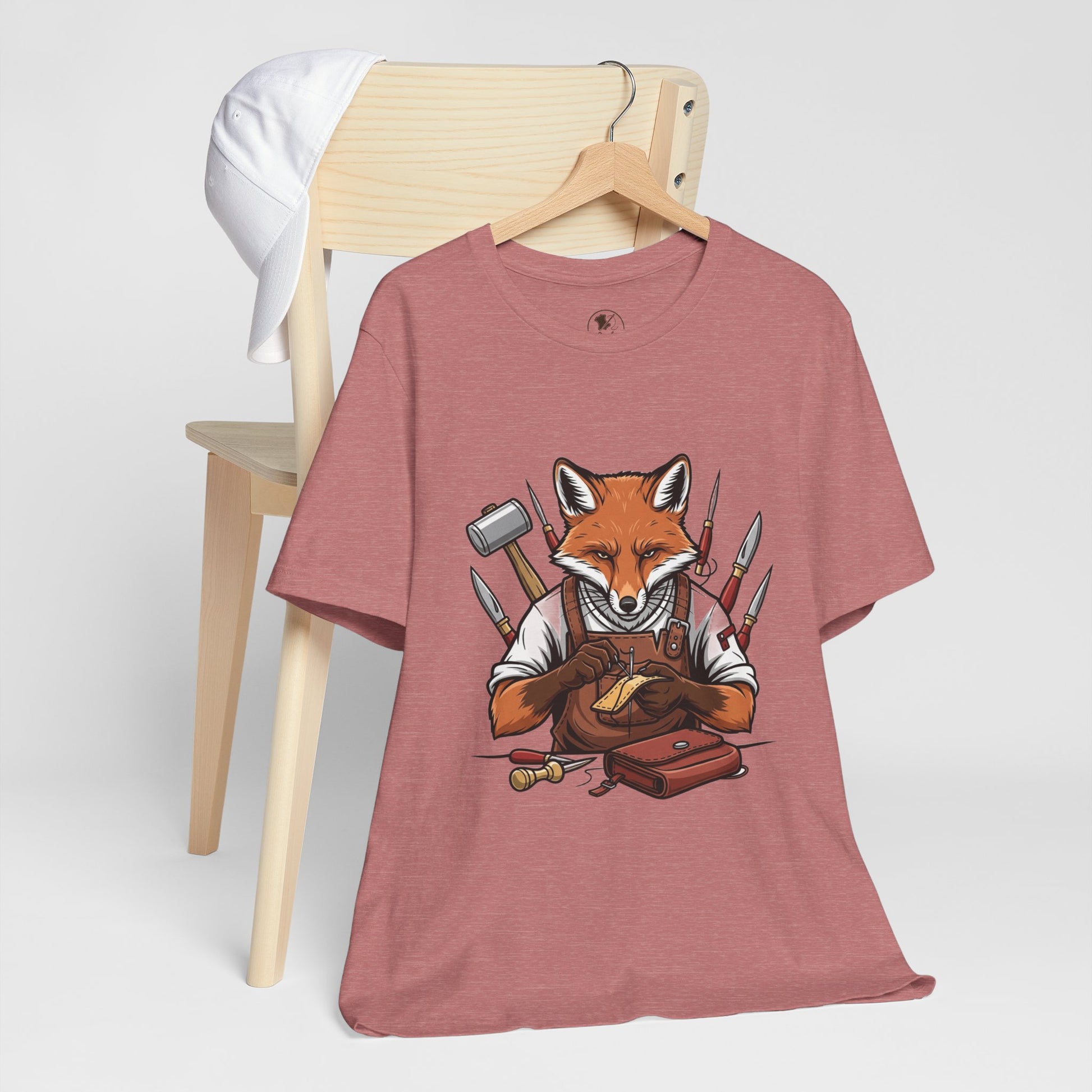 Crafty Fox T-Shirt - Funny Artisan Tee for Crafters, Perfect Gift for Art Lovers, Unique Handmade Vibes - ArtOm_farm™ LEATHER