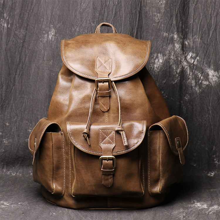 Backpack Made of Crazy Horse Leather - Durable and Stylish Crazy Horse Leather Backpack for Everyday Adventure - ArtOm_farm™ LEATHER