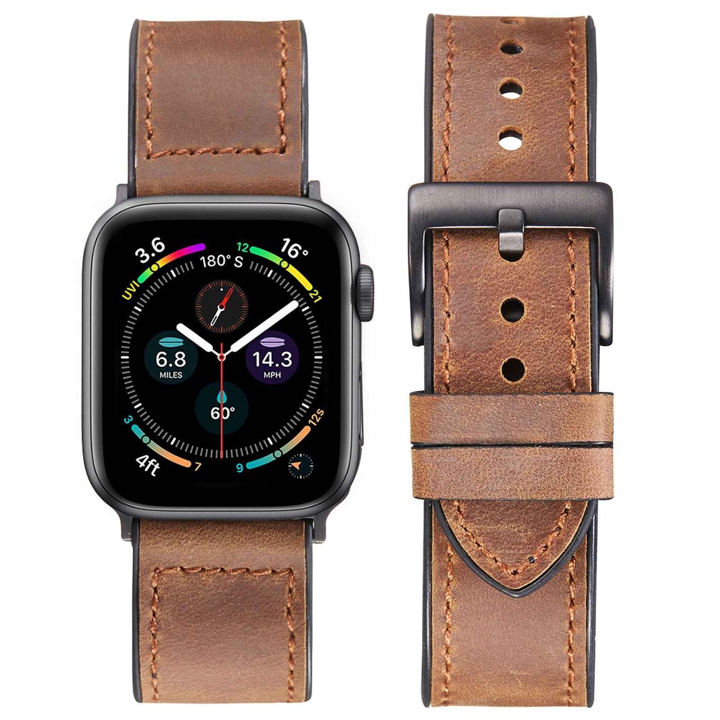 Silicone Leather Watch Strap - Crazy Horse Retro Thin Design Patch