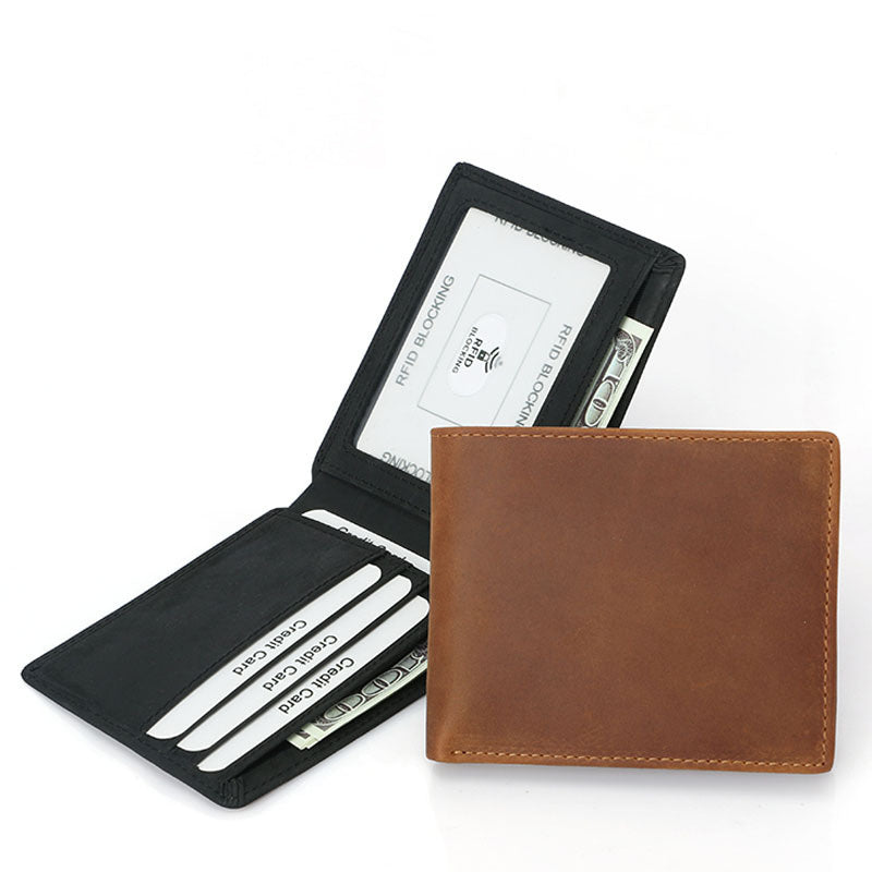 Men's Crazy Horse Leather Wallet - Durable and Stylish Accessory for Every Man - ArtOm_farm™ LEATHER 