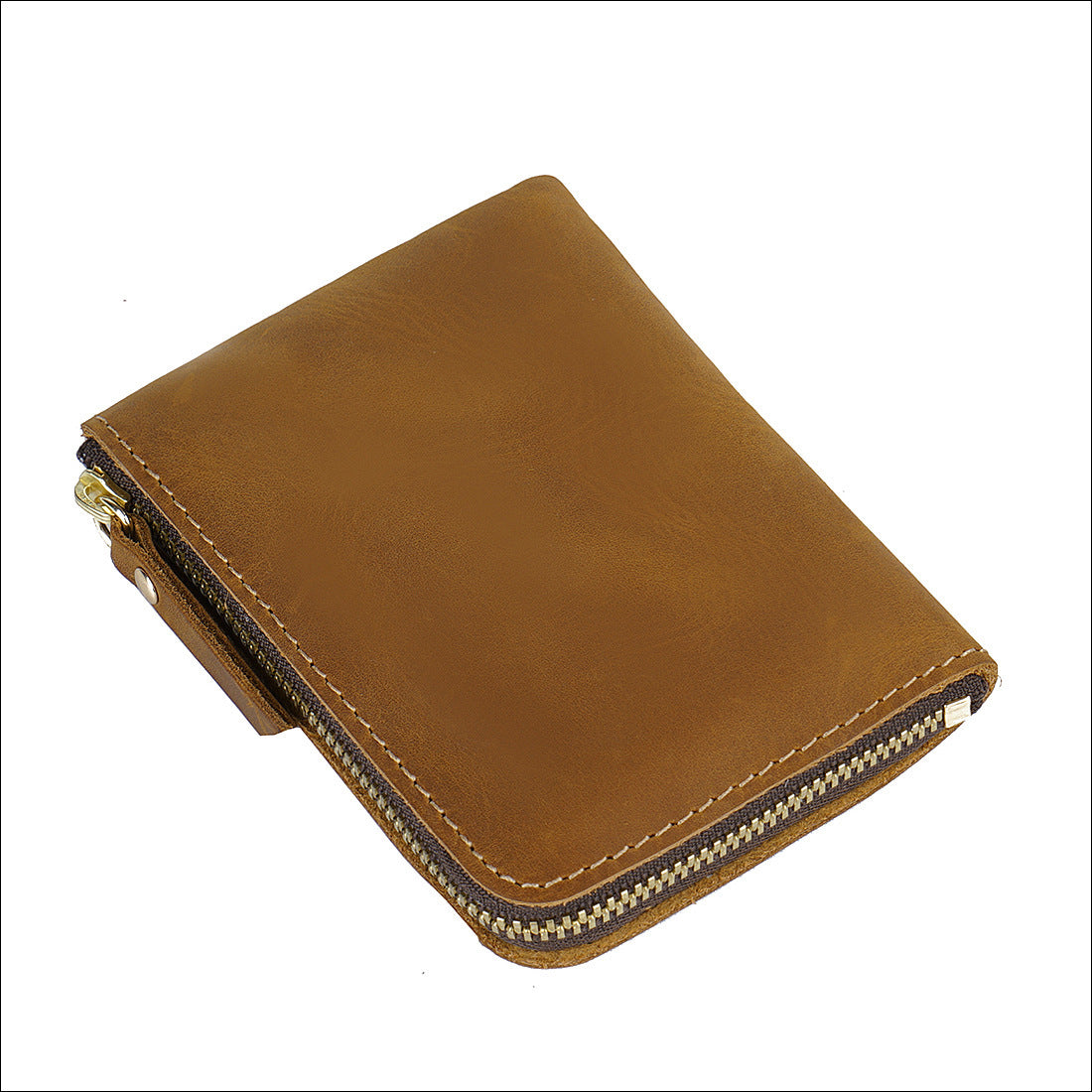 Handmade Vintage Leather Zipper Wallet - Crazy Horse Style - ArtOm_farm™ LEATHER 