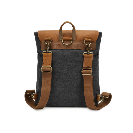 Crazy Horse Leather Backpack for Casual Students - Minimalist Design - ArtOm_farm™ LEATHER 