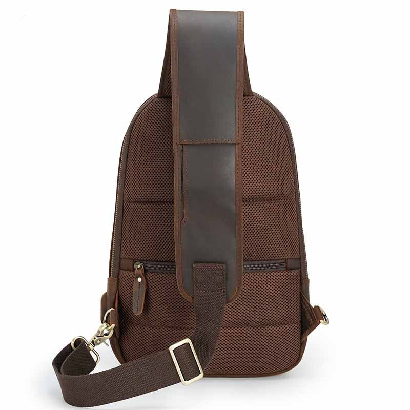Vintage Leather Men's Chest Bag - Casual Style for Modern Adventurers - ArtOm_farm™ LEATHER 