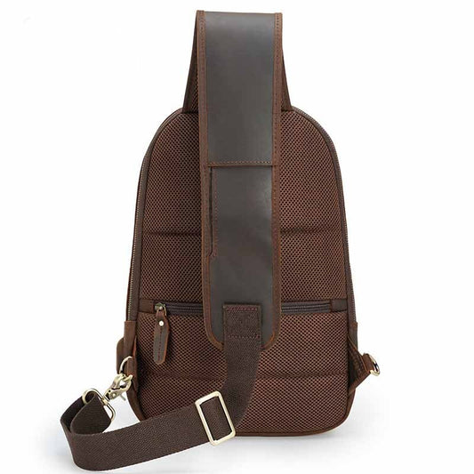 Vintage Leather Men's Chest Bag - Casual Style for Modern Adventurers - ArtOm_farm™ LEATHER 