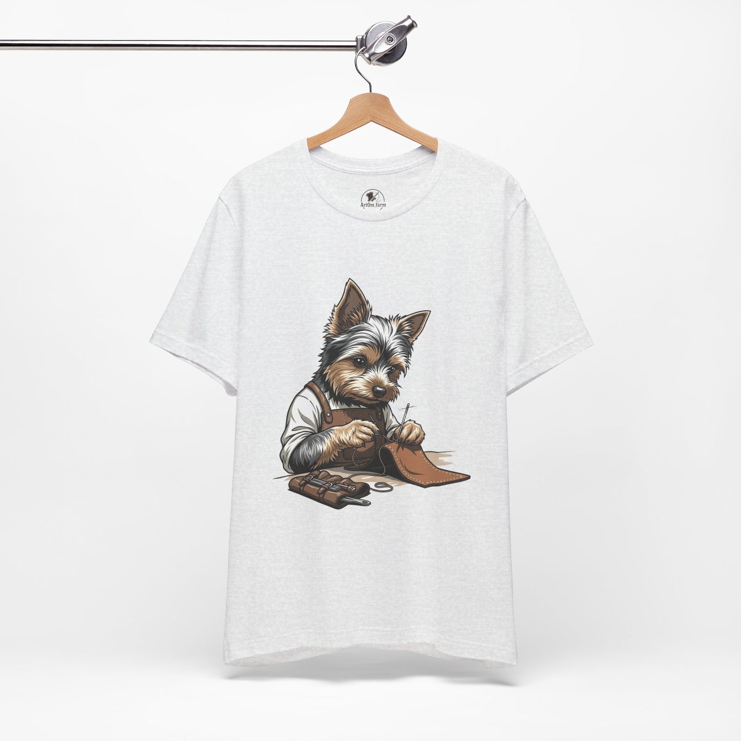 Crafty Canine T-Shirt, Funny Dog Lover Gift, Cute Animal Tee for Pet Owners, Casual Wear for Artisan Friends - ArtOm_farm™ LEATHER