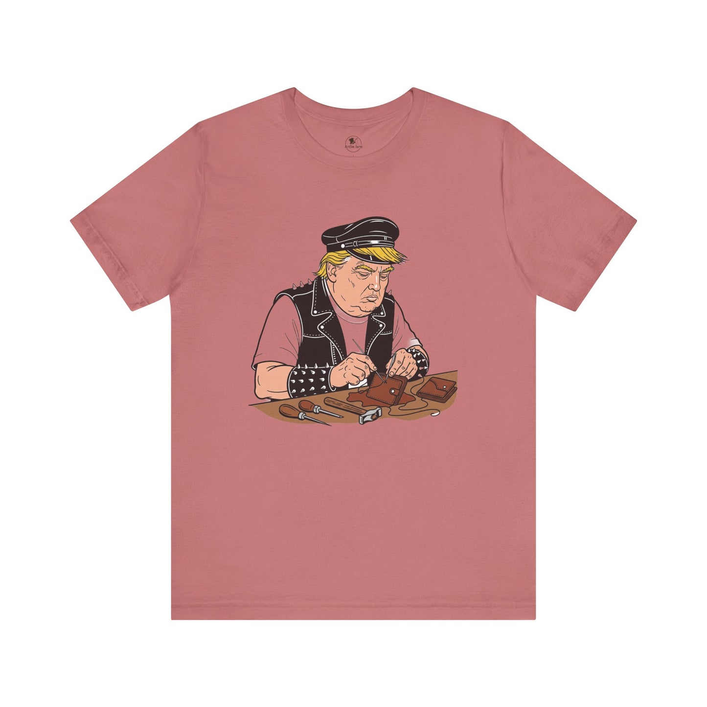 Funny Graphic Tee - Unisex Humorous Shirt for Casual Wear and Unique Gift for Him - ArtOm_farm™ LEATHER