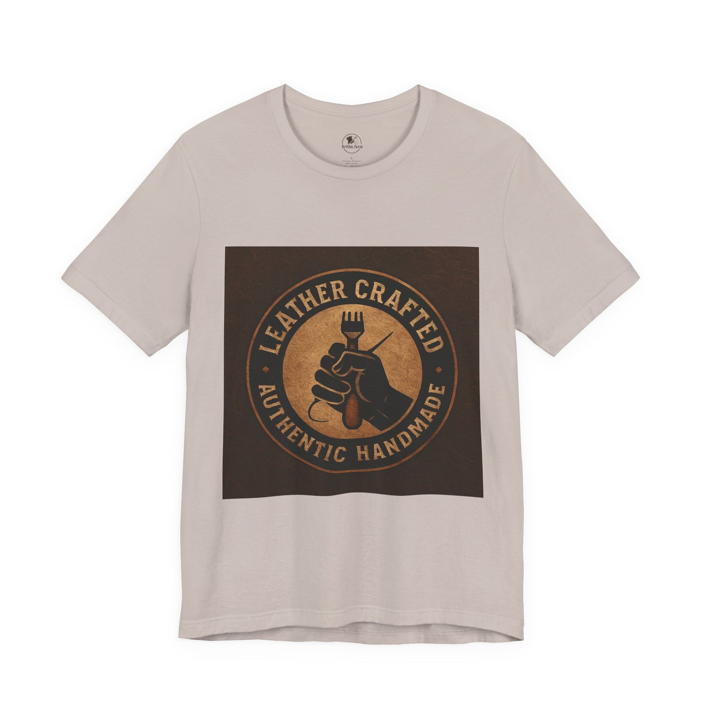 Leather Crafted Unisex Tee - Authentic Handmade Shirt for Casual Wear and Unique Artisan Gift - ArtOm_farm™ LEATHER