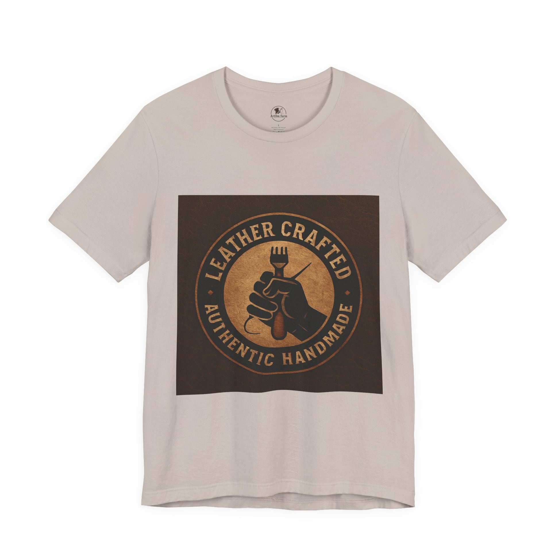 Leather Crafted Unisex Tee - Authentic Handmade Shirt for Casual Wear and Unique Artisan Gift - ArtOm_farm™ LEATHER