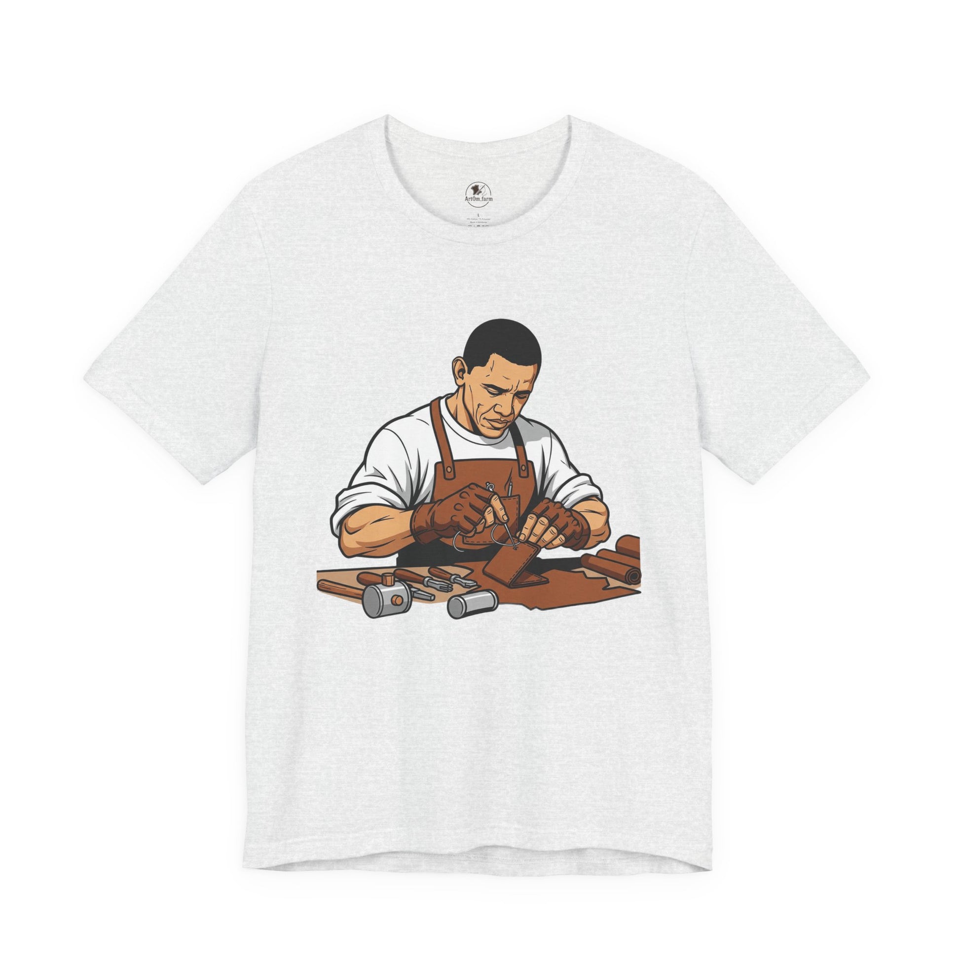 Craftsman Tee for Art Lovers - Unisex Shirt, Handyman Gift for Woodworking Enthusiasts, Perfect Father's Day Gift - ArtOm_farm™ LEATHER