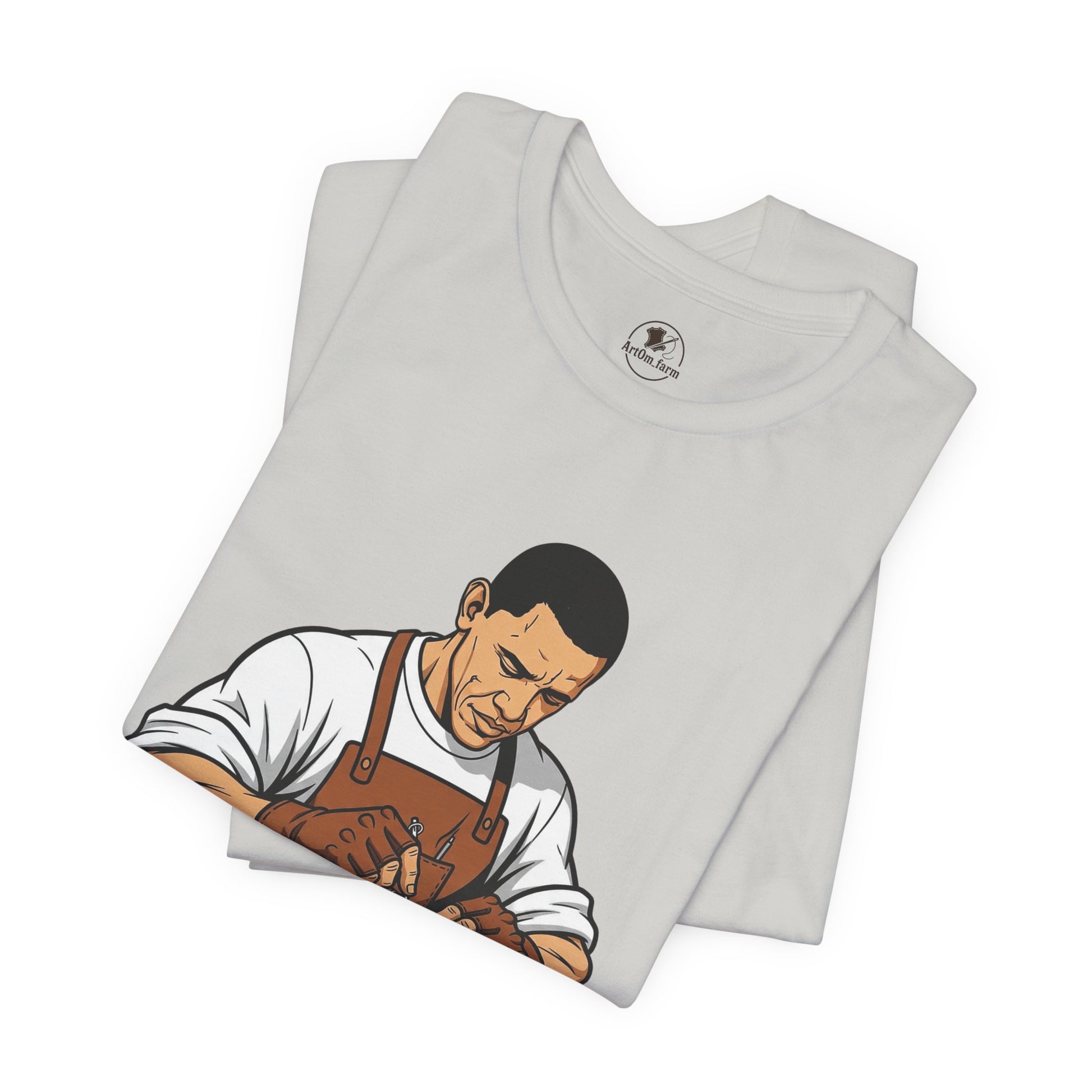 Craftsman Tee for Art Lovers - Unisex Shirt, Handyman Gift for Woodworking Enthusiasts, Perfect Father's Day Gift - ArtOm_farm™ LEATHER 