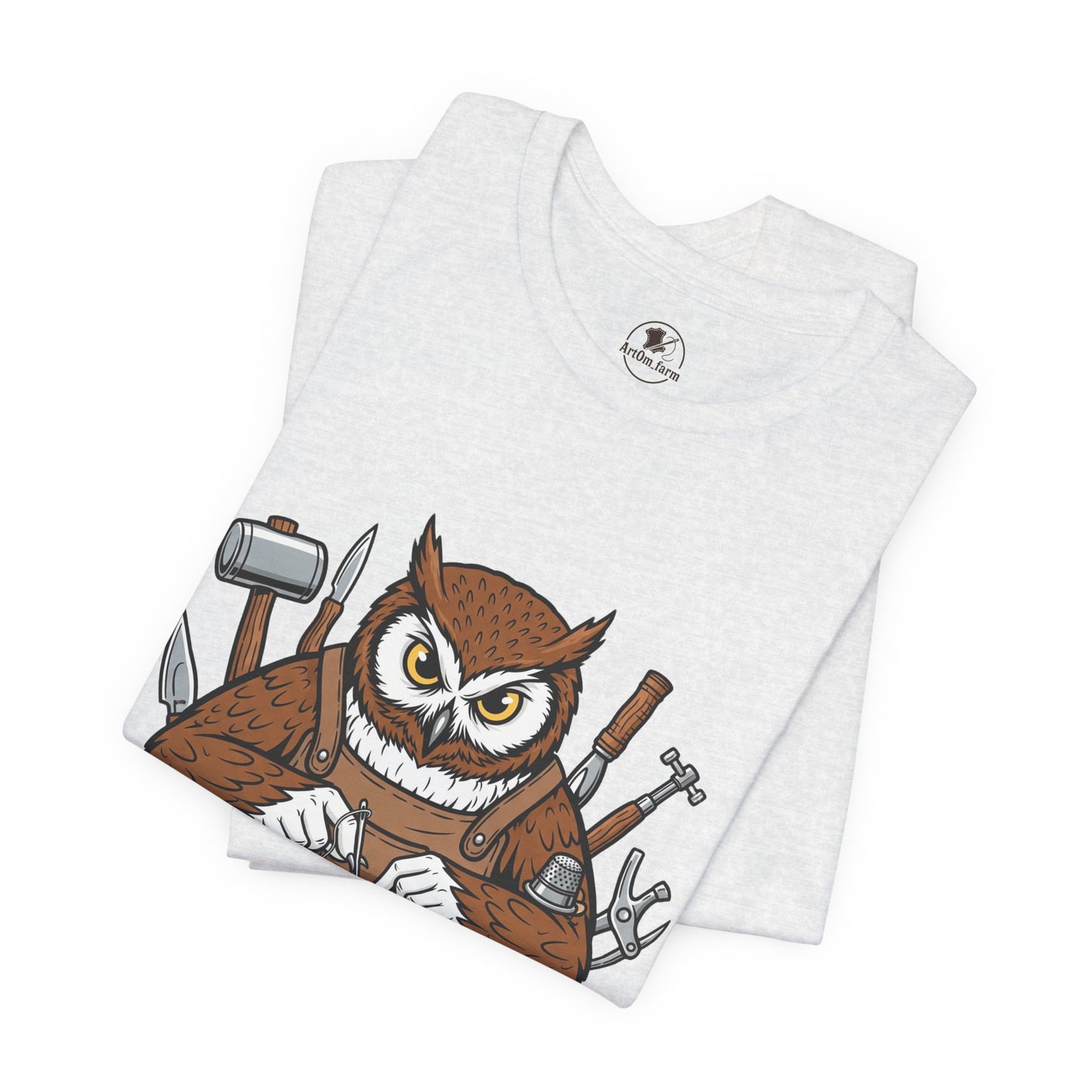 Owl Artisan Tee - Perfect Gift for Craft Lovers and Nature Enthusiasts, Handmade Casual Wear - ArtOm_farm™ LEATHER