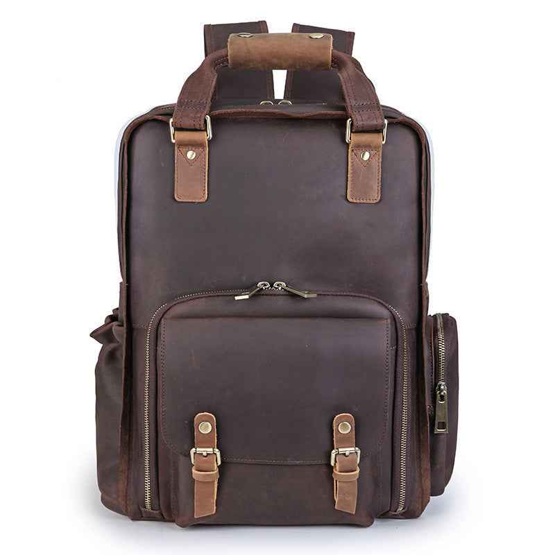 Camera European And American Crazy Horse Leather Shoulder Bag - Stylish and Durable Crazy Horse Leather Shoulder Bag
