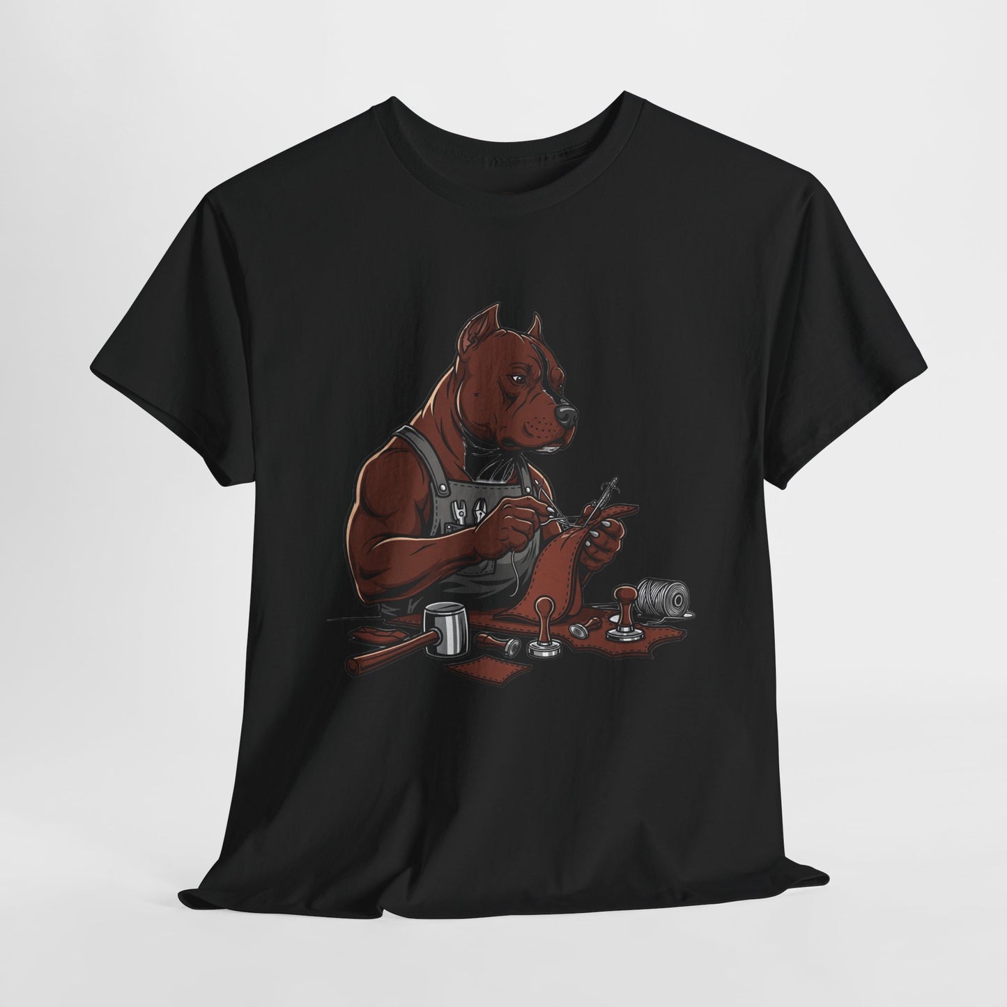 Artistic Dog Lover Tee - Casual Graphic T-Shirt for Pet Owners, Ideal Gift for Birthdays and Holidays - ArtOm_farm™ LEATHER