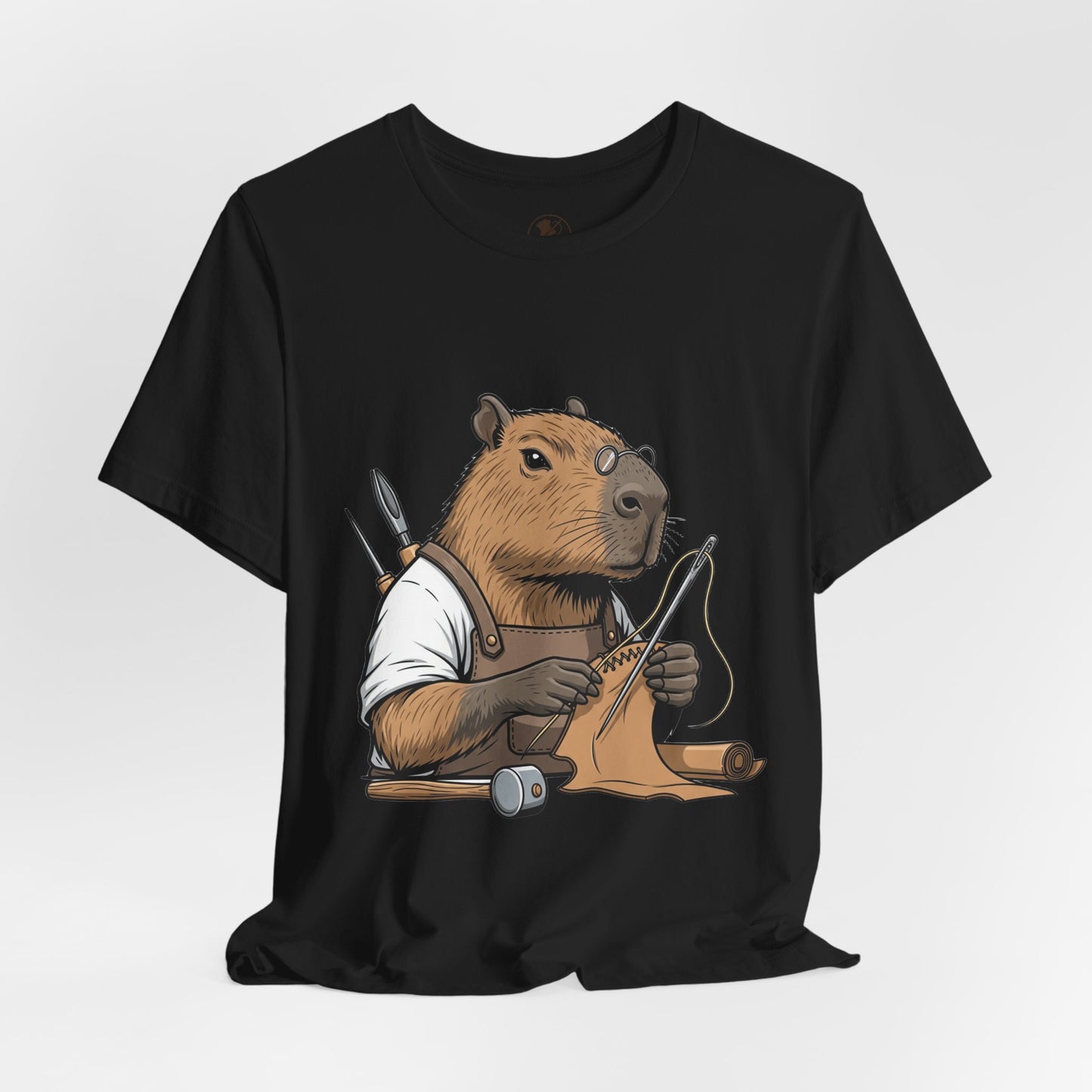 Crafty Beaver T-Shirt - Cute Animal Graphic Tee for Nature Lovers, Eco-Friendly Casual Wear - ArtOm_farm™ LEATHER 