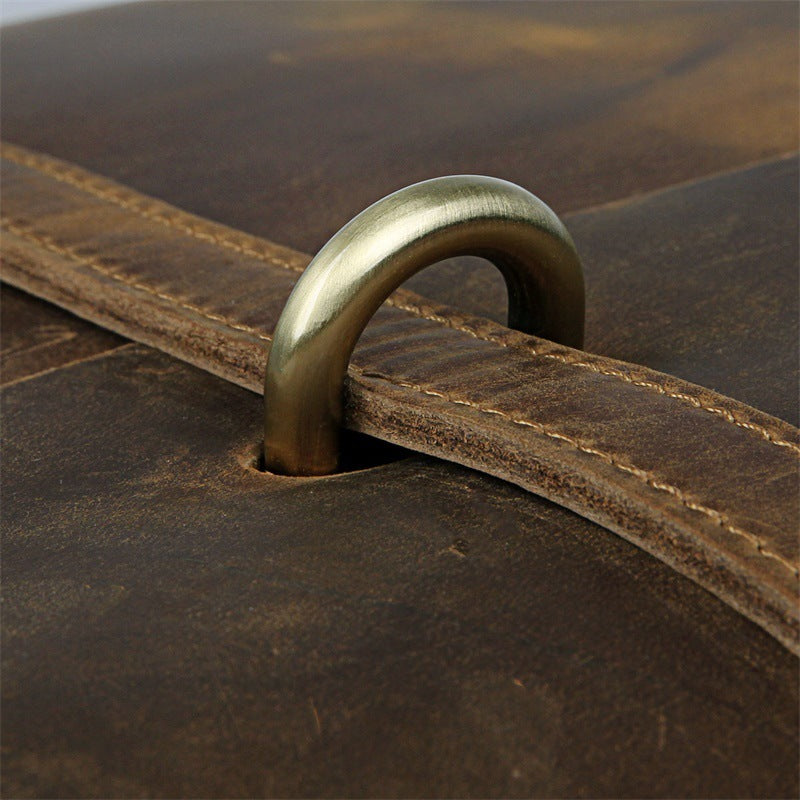 Crazy Horse Leather Large-Capacity Laptop Bag for Professionals - ArtOm_farm™ LEATHER