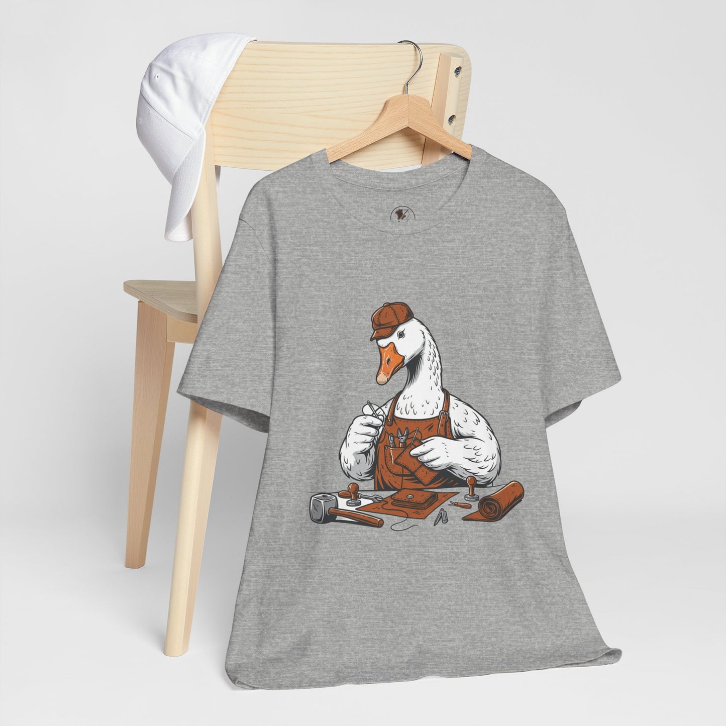 Creative Duck Artisan Tee - Unisex Graphic T-Shirt, Unique Gift for Crafters, Fun Animal Shirt, Artisan Duck Tee - ArtOm_farm™ LEATHER 
