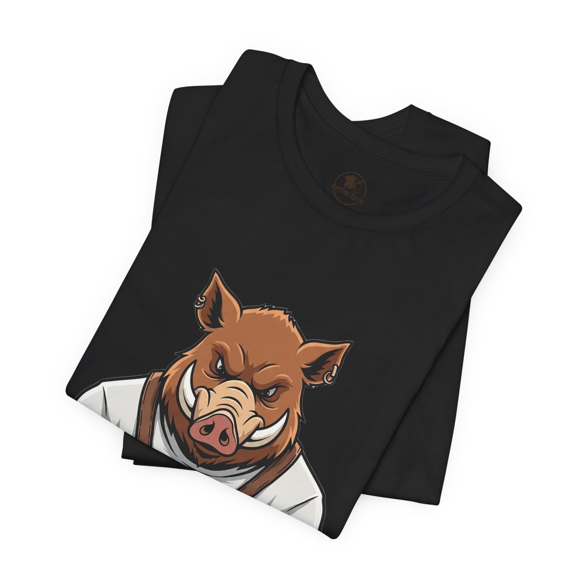 Crafty Pig Graphic Shirt - Fun Unisex Tee for Animal Lovers, Casual Birthday Apparel, and Funny Gift - ArtOm_farm™ LEATHER 
