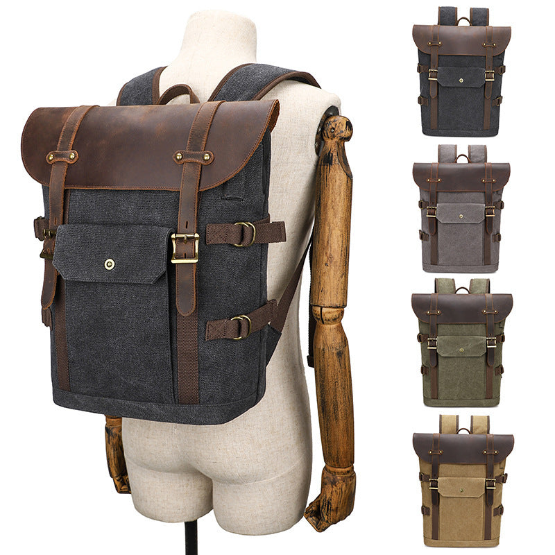 European American Leather Backpack - Crazy Horse Leather Design - ArtOm_farm™ LEATHER 