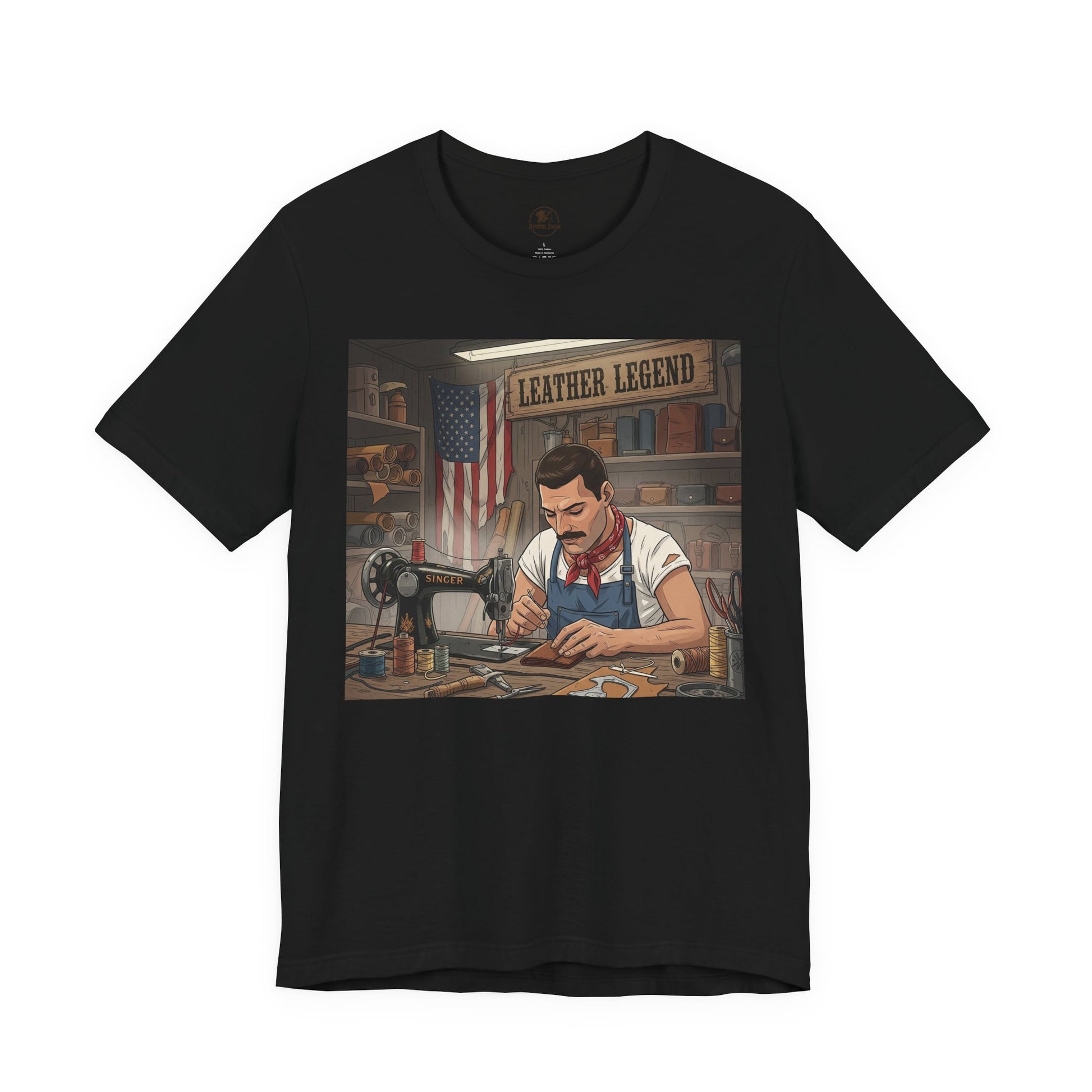 Leather Legend Graphic Tee - Artisan Vintage Style Shirt, Perfect Gift for Craftsmen and Father's Day - ArtOm_farm™ LEATHER 