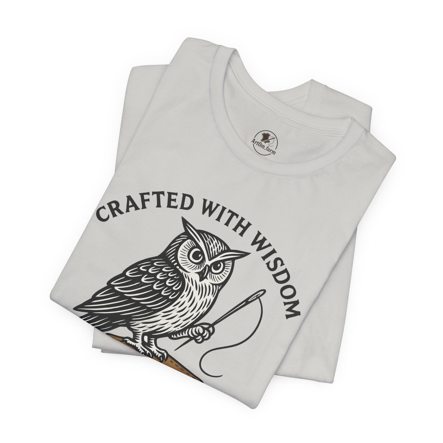 Wise Owl Unisex Tee - Unique Animal Design, Eco-Friendly Apparel for Crafters and Style Enthusiasts - ArtOm_farm™ LEATHER 