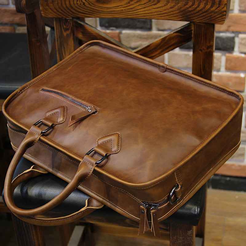 Crazy Horse Leather Handbag for Men - Premium Quality and Stylish Design - ArtOm_farm™ LEATHER