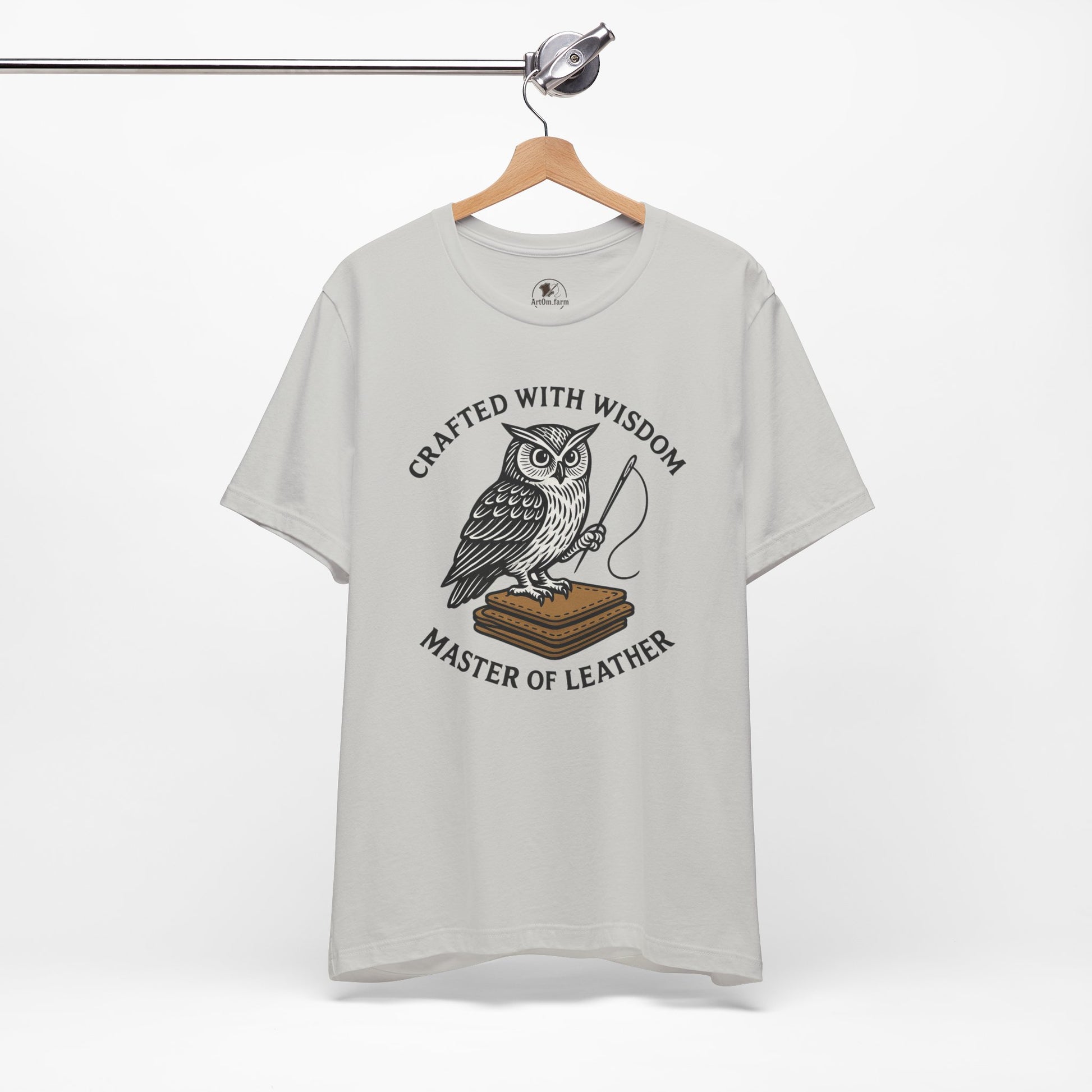 Wise Owl Unisex Tee - Unique Animal Design, Eco-Friendly Apparel for Crafters and Style Enthusiasts - ArtOm_farm™ LEATHER 