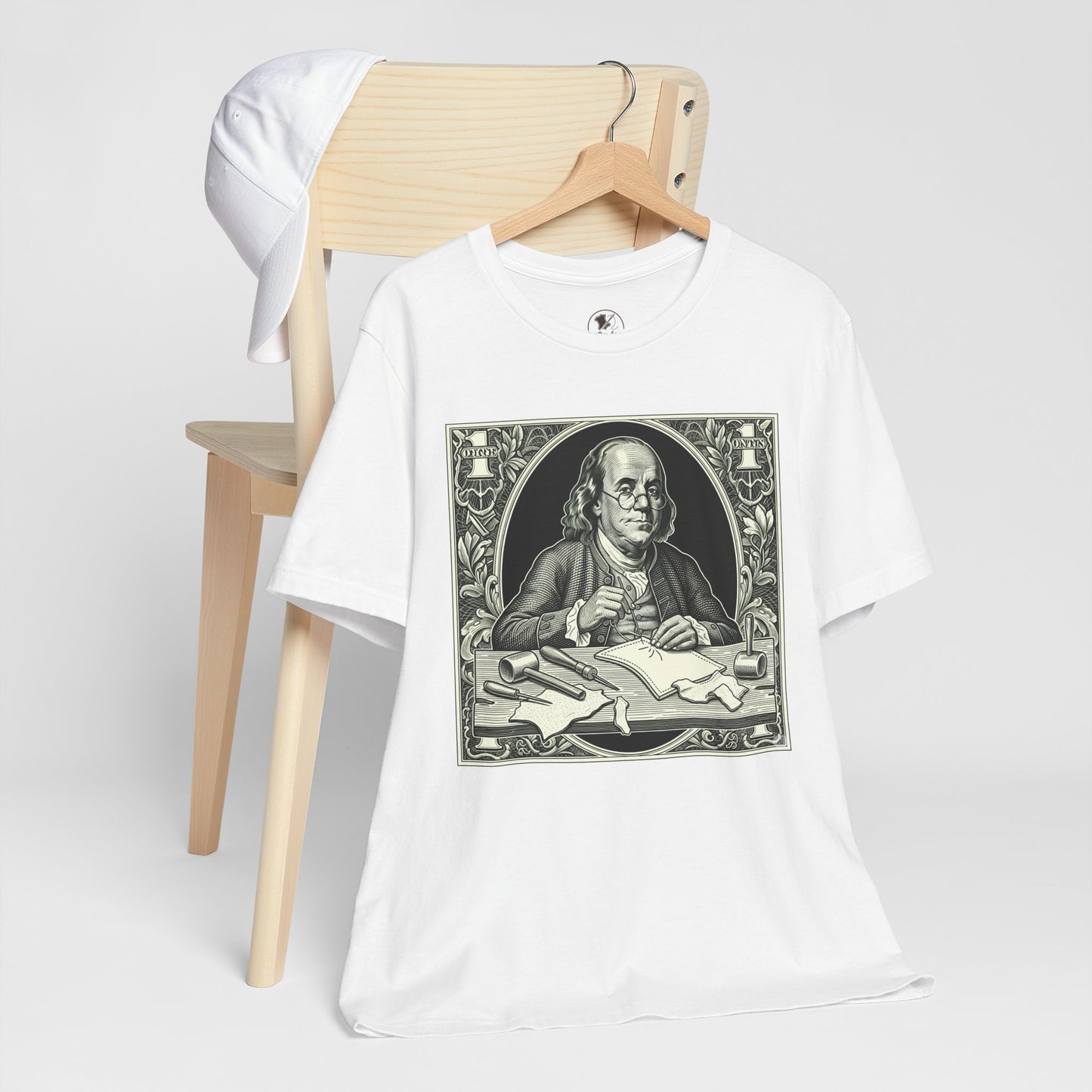 Benjamin Franklin Vintage Tee for History Lovers - Unisex Short Sleeve Shirt, Unique Teacher Gift - ArtOm_farm™ LEATHER