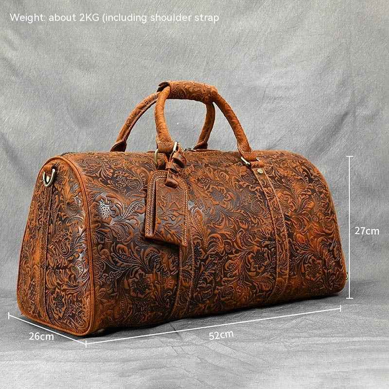 Vintage Leather Crossbody Briefcase in Premium Crazy Horse Leather - ArtOm_farm™ LEATHER