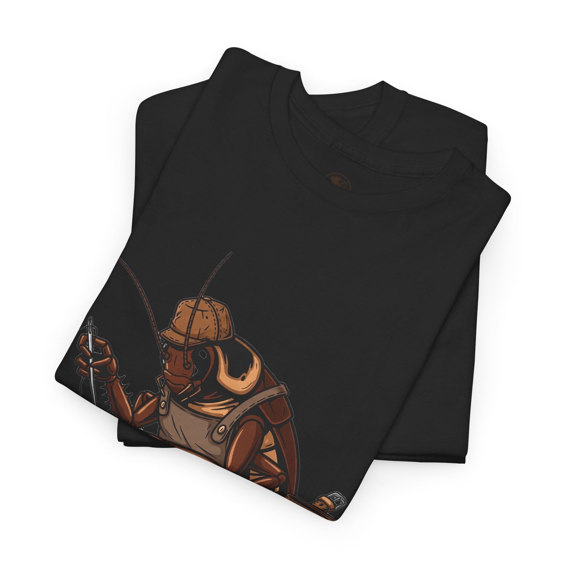Creative Fishing Tee - Eco-Friendly Fishing Shirt with Cartoon Crab Design, Perfect Gift for Fisherman, Unisex Heavy Cotton Tee - ArtOm_farm™ LEATHER