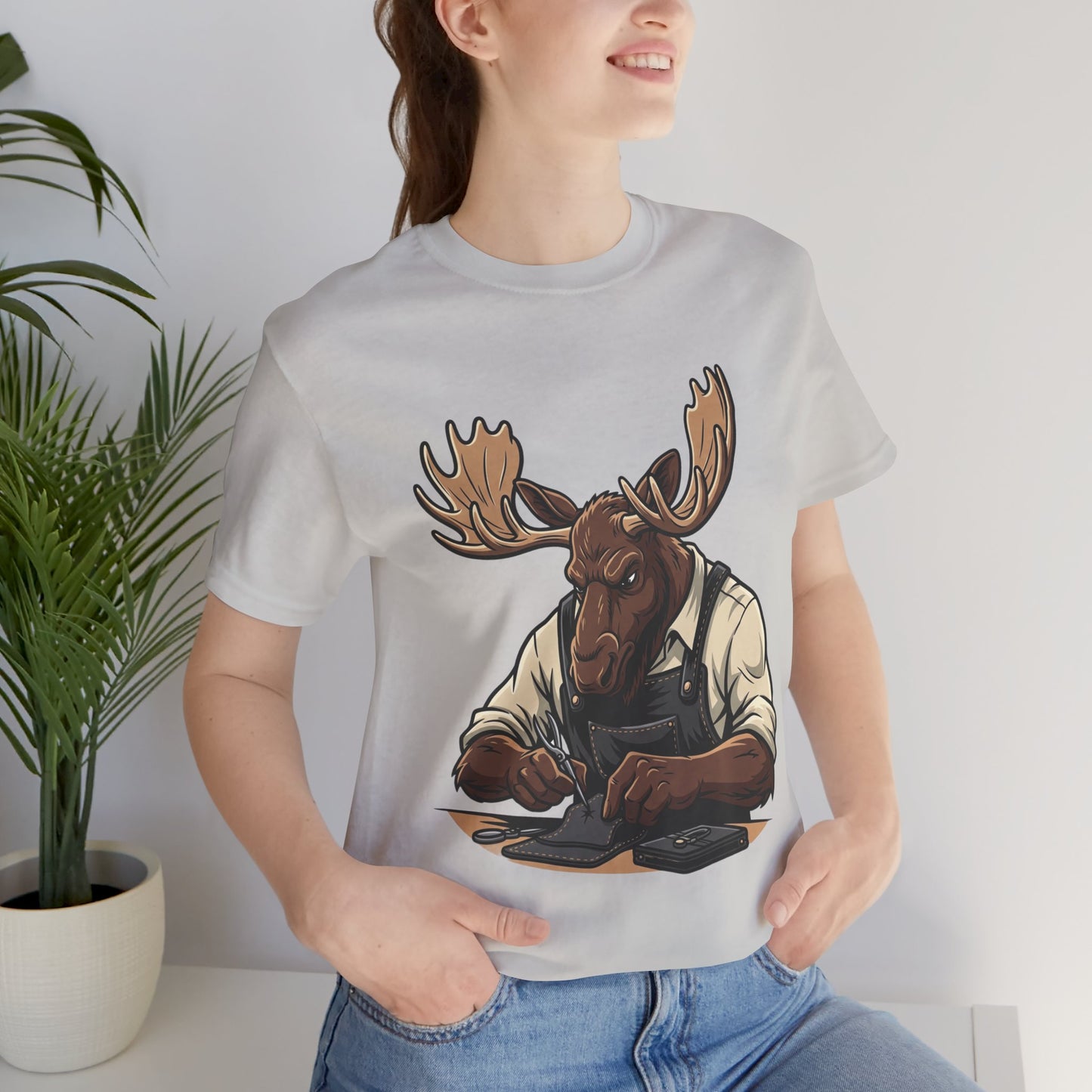 Moose Graphic Tee - Funny Animal Shirt for Nature Lovers, Unique Casual Outfit in Woodland Style