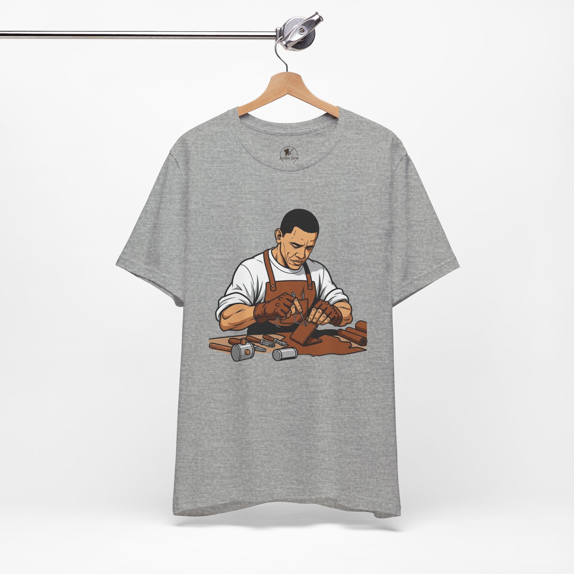 Craftsman Tee for Art Lovers - Unisex Shirt, Handyman Gift for Woodworking Enthusiasts, Perfect Father's Day Gift - ArtOm_farm™ LEATHER 