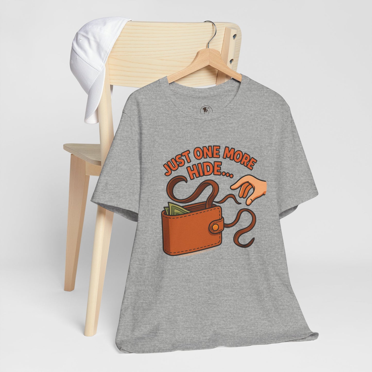 Funny Money Hide T-Shirt - Unisex Jersey Tee for Finance Lovers, Humorous Gift for Casual Wear, Perfect for Birthdays and Holidays