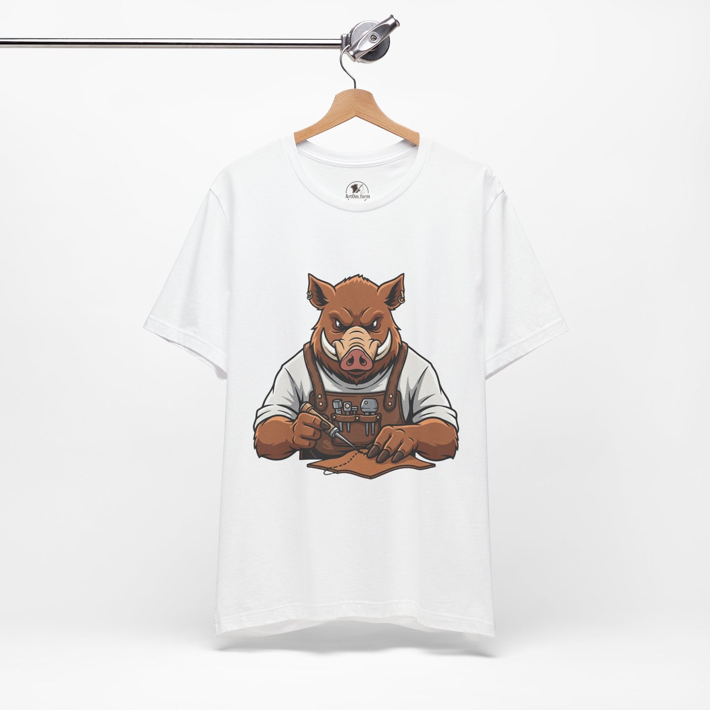 Crafty Pig Graphic Shirt - Fun Unisex Tee for Animal Lovers, Casual Birthday Apparel, and Funny Gift - ArtOm_farm™ LEATHER