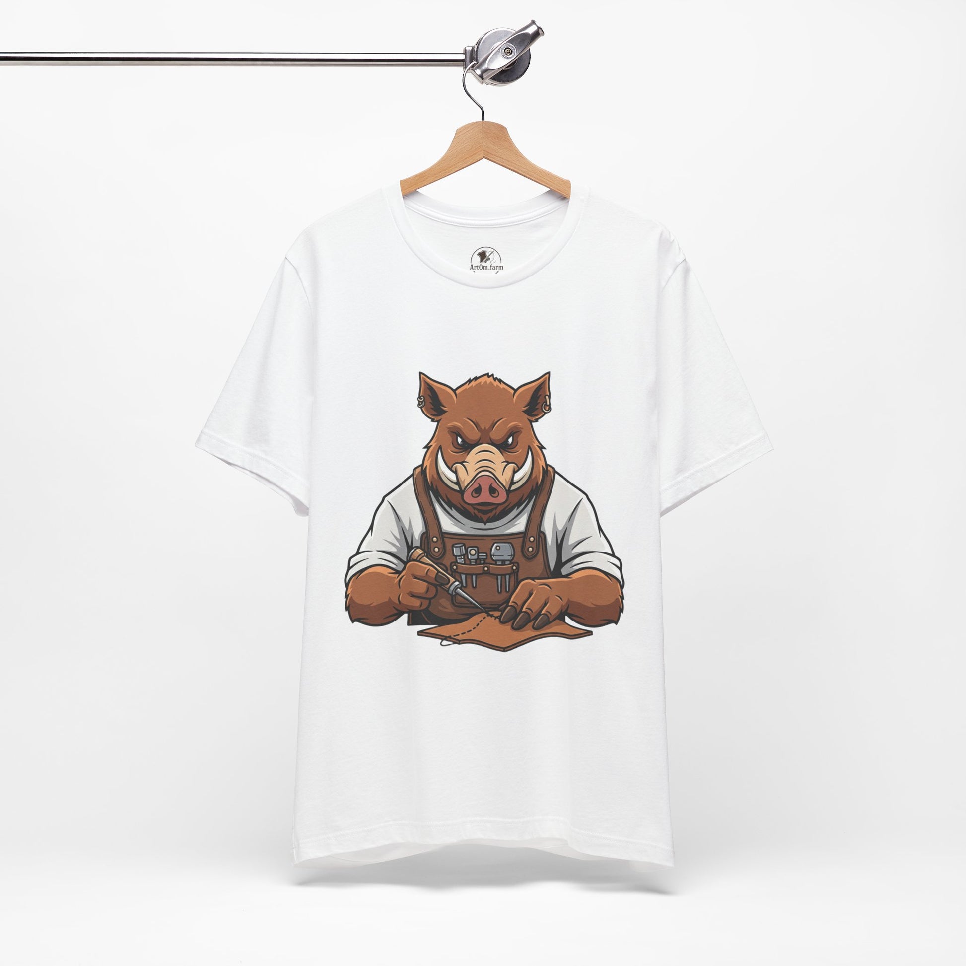 Crafty Pig Graphic Shirt - Fun Unisex Tee for Animal Lovers, Casual Birthday Apparel, and Funny Gift - ArtOm_farm™ LEATHER