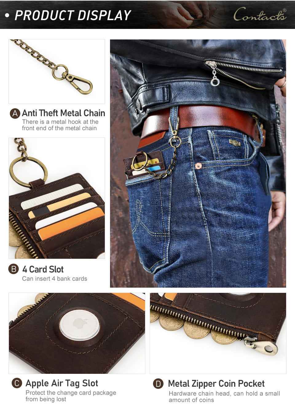 Genuine Crazy Horse Leather Cardholder - Stylish and Durable Wallet for Everyday Use - ArtOm_farm™ LEATHER